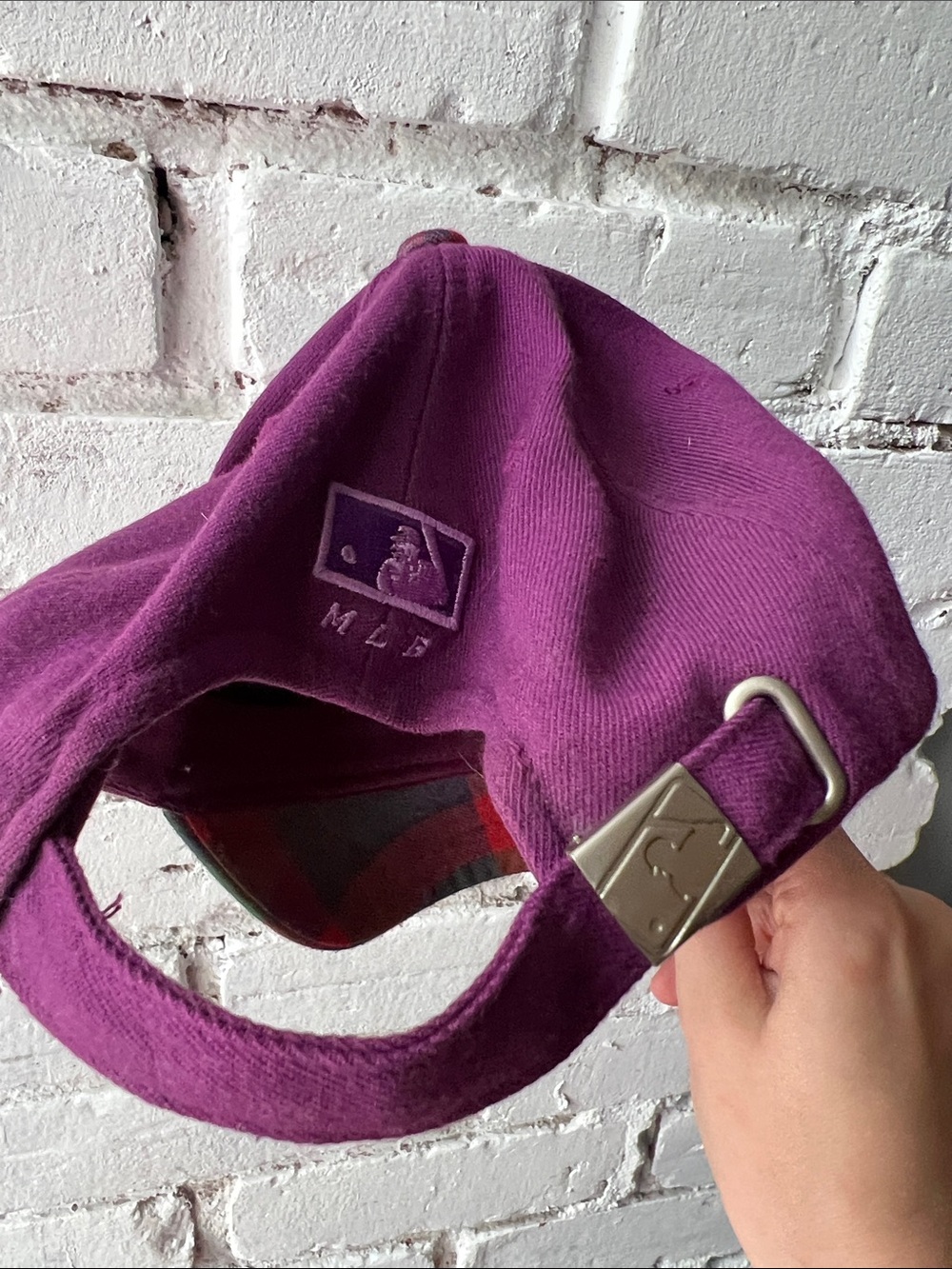 Kids Purple Plaid Baseball Cap Boston Red Sox - Picture 3 of 4